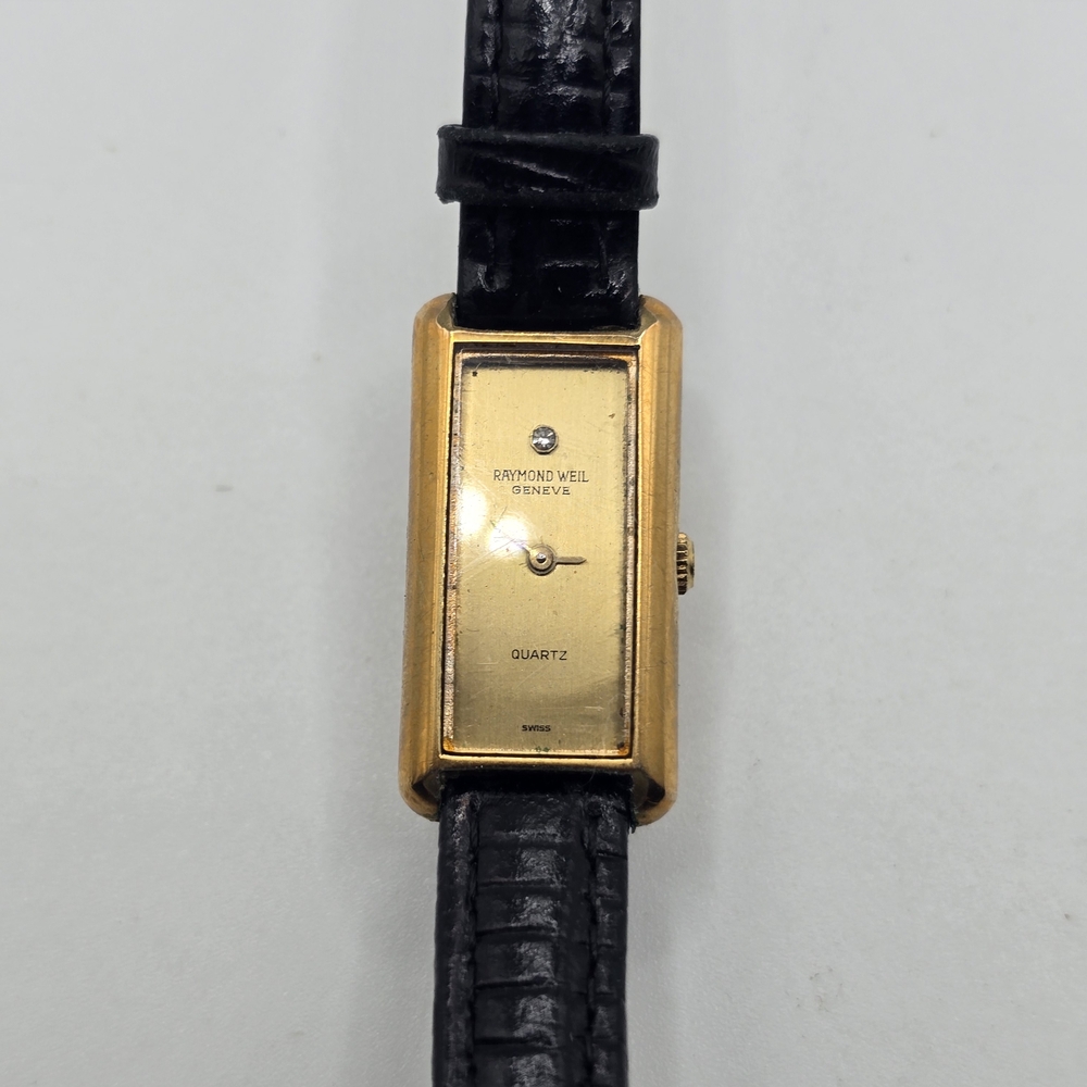 Raymond Weil Gold-Tone Rectangular Dial Watch wit… - image 2